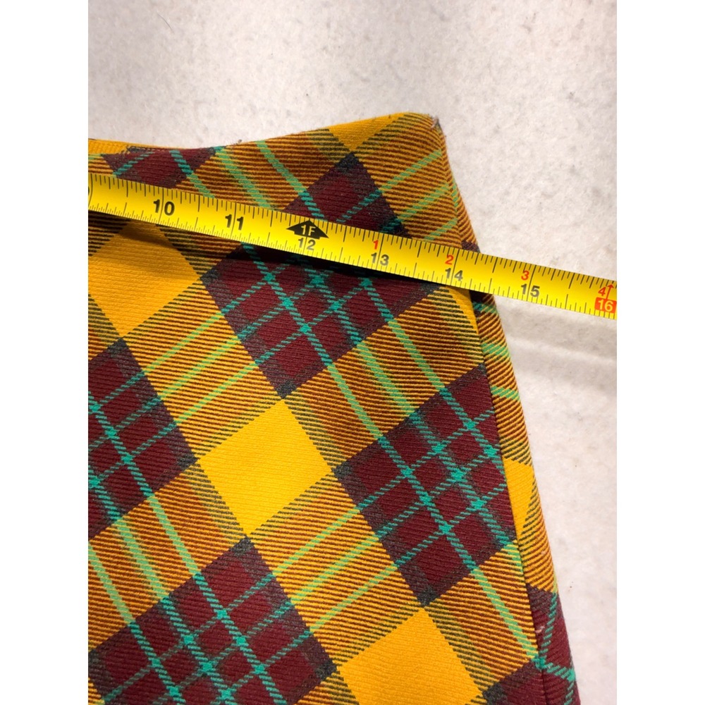 Zara Woman Yellow Plaid Mini Skirt Tartan A-Line High Waisted Size Small - Picture 4 of 5